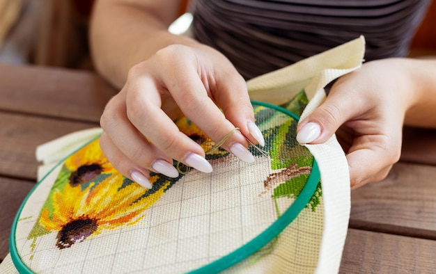 etape de lucru broderie